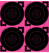 6" Circle 4-Up Pink Target, 12-1/2" X 13" - 100 Sheets(TRG00718) - HDTARGETS