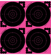 6" Circle 4-Up Pink Target, 12-1/2" X 13" - 100 Sheets(TRG00718) - HDTARGETS